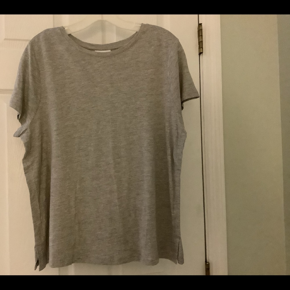 Linen blend short sleeve tee
